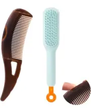 2pcs Comb, Scalp Psoriasis Comb & Retractable Massage Brush