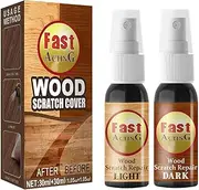 2 Colors Fast Acting Wood Scratch Repair, 30ml Wooden Scratch Remover Spray, Instant Fix Wood Scratch Remover, Light and Dark Repair Furniture Scratch Floor Remover Kit