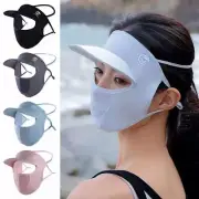 Breathable Ice Silk Mask With Brim UV Protection Face Cover Sunscreen Mask