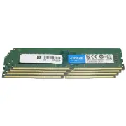 Crucial 64GB (4x16GB) 2400MHz DDR4 UDIMM PC4-19200 288-Pin 2Rx8 Desktop Memory