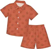 [Caihoyu] Toddler Baby Boy Short Sleeve Button Down Tops + Shorts Set Toddler Boy Outfit Summer Clothes Set