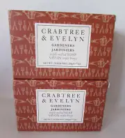 2 Crabtree & Evelyn Gardeners Scented Bar Soap 7 oz Each