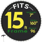 Trampoline Mat with 72/96 V-Ring, Fit 12-15FT Trampoline Frame, 8 Row Stitch, UV