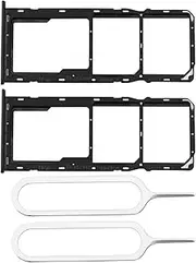 EMSea 2PCS Dual SIM Card Slot Tray Holder Micro SD Card Holder Replacement with SIM Pin Compatible with Samsung Galaxy A22 5G 6.6 inch 2021 Black