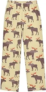 [ZZXXB] Moose Boys Long Pants Soft Trousers Elastic Waist Kids Lounge Bottoms with Pockets S-XL