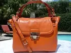 NWT Michael Kors Deneuve Large TZ Leather Satchel Handbag ~$428 TANGERINE