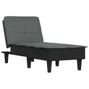 vidaXL Chaise Longue Reclining Chair Upholstered Lounge Sofa Dark Grey Fabric