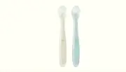 2 Pack Silicone Baby Toddler Spoons Led Weaning Supplies Self Feeding Utensils