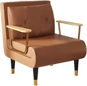 Sleeper Chair Convertible Sofa Bed, Single Person Sofa Bed, Convertible Chaise Lounge Couch, Folding Sofa Arm Chair with 6 Position Adjustable Backrest, Suitable for Living Room/Apartment/Office Conve