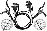 E-Bike Hydraulic Brake Set with 160mm Rotors Front and Rear Hydraulic Disc Brake Caliper Lever for Electric Bike Bicycle Scooter