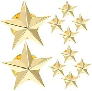 MERRYHAPY 10pcs Star Badge Lapel Pin Five-Pointed Star Pins Pride Enamel for Veterans Day Party