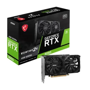 【MSI 微星】GeForce RTX 3050 VENTUS 2X 6G OC 顯示卡