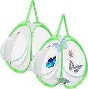 2 Pcs Lightweight Butterfly Habitat Kit Transparent Mesh Enclosure for Butterflies Jumping Spiders Portable and Breathable Cage for Outdoor Use and Easy Observation