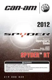 New Can-Am Spyder RT 2012 Roadster Owners Operators Manual Bound Book FREE S&H