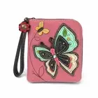 New Chala ZIP AROUND WALLET Credit Card Faux Leather BUTTERFLY Pink gift