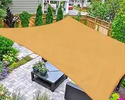 [ASTEROUTDOOR] Sun Shade Sail Rectangle 8' x 12' UV Block Canopy for Patio Backyard Lawn Garden Outdoor Activities, Sand