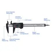 (Black)Digital Caliper With Extra Large LCD Screen For Measuring Inside AOS HG