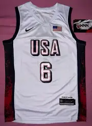 L James #6 NBA Team USA White Jersey *lakers star* XL QLD Seller