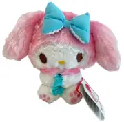 New Hello Kitty Friend 8” My Melody Pink & White Soft Plush Sanrio RARE