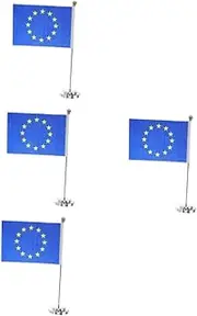DIYEAH 4pcs Eu Flag Base Stand for Desk Table Mini Flag Stand for Office Classroom Stable Secure