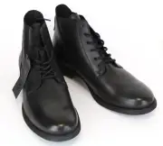 REPLAY Men Casual Shoes Gunhill EU46 High-Top Laced Black Pure Leather