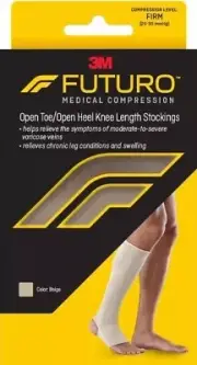 Futuro Open Toe Open Heel Knee Length Medical Compression Stocking Unisex M .335