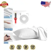 Beige Silver-Infused Grounding Pillow Cover with 15ft Cord for Healthier Sleep