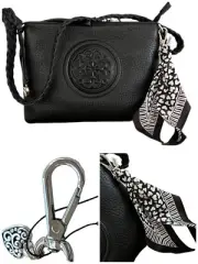 Brighton OPEN HEARTS Scarf Fob Let's Hang Out Black & White E16383 MSRP $40 NWT