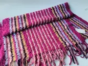 Missoni Scarf Burgundy Pink Zig Zag Knit Italy 16"x74" gorgeous colors Large