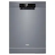 Haier 15PL Freestanding Dishwasher, Sanitise, Satina. HDW15F1S1