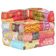 Modular Pouffe Patchwork Fabric vidaXL