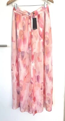 Portmans New with tag Size 10 wide leg pants in pink floral chiffon