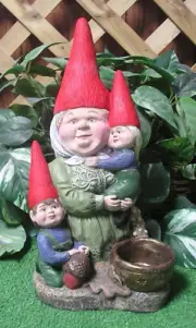 5006 Mama Tomte Garden Gnome & Children Planter Latex Fiberglass Production Mold