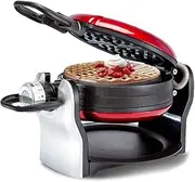 Rotating Non-Stick Belgian Waffle Maker with Removeable Drip Tray Stainless Steel Flip Double Breakfast Machine with Adjustable Temperature Control for Home Commercial