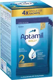 Gold+ 2 Premium Follow-On Formula Powder Sachets for 6-12 Months (Pack of 4)