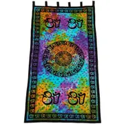 Om Chrakra Tie Dye Curtains Drapes Wall Decor Curtain Valances Boho Tapestry