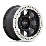 17x8.5 KMC KM237 Riot Satin Black With Machined Ring BEADLOCK Wheel 6x135 (0mm)