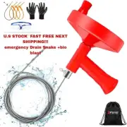 25FT Drain Snake Clog Remover Kit – 10-in-1 Plumbing Tool w/ Bio Blast & Gloves"