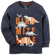 Carter's Boy's Long Sleeve "Dino-Mite Dude" Thermal T-Shirt; Navy (6 Months)