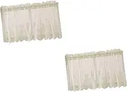 HOMSFOU 2pcs Lace Half Curtain Beige Light Filtering Window Treatment for Kitchen Balcony Room Sun Short Drapes for Stylish Home Decor