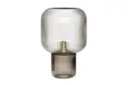 MIUZ Smoked Glass Table Lamp Ribbed Glass Lampshade - Smoked Grey