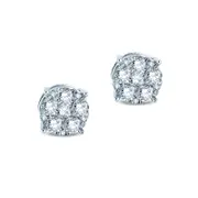 0.5 CT. T.W. Composite Diamond Flower Earrings in 10K White Gold