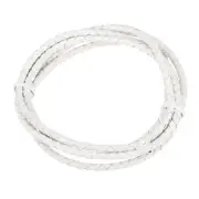 Round Braided Leather Cord Bolo Leather Cord 3mm x 1m White