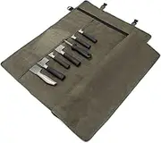 Chef's Knife Roll Bag, Waxed Canvas Knife Cultery Carrier, Portable Chef Knife Cases, Knife Pouch Holders With 10 Slots Plus 1 Zipper Pockets Can Hold Home Kitchen Knife Tools Up To 18.8" 27.5" wide x 19.2" Army Green