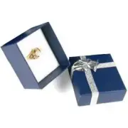 24 Blue Bow Tie Ring Gift Boxes Jewelry Displays