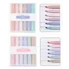 6 Pcs/Pack Portable Colorful Highlighters Set Chisel-tip Colored Markers Pens