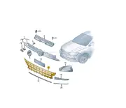 VOLKSWAGEN POLO AW Front Bumper Lower Vent Grille 2GS853677K9B9 NEW GENUINE