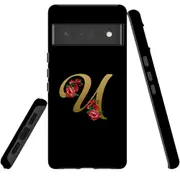For Google Pixel 6 Pro Case Tough Protective Cover Embellished Letter U