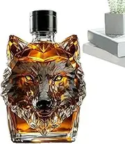Wolf Crested Wine Cup, Wolf Art Statue Wine Cup, 2025 New Glass Animal Whiskey Decanter,Collectibles Gift