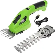 Daseeme Cordless Hedge Trimmer, 2-in-1 Handheld Hedge Trimmer, 7.2V Electric Grass Trimmer with USB Charging Cable, Lightweight & Portable Grass Shear for Garden Yard Lawn